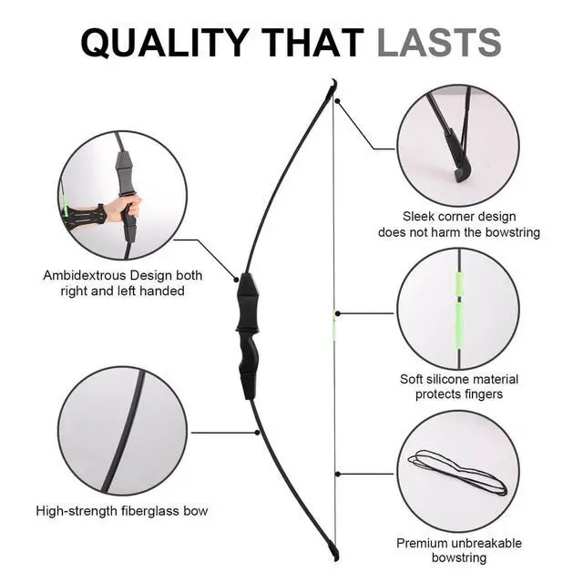 Alt view image 5 of 7 - 44" Bow and Arrow Set for Kids Children Outdoor Youth Recurve Bow Junior Archery Training for Kids Teams Game Gift