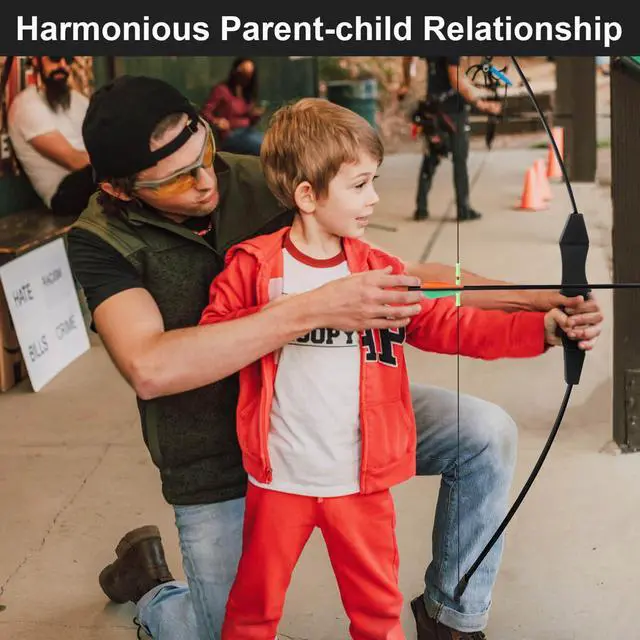 Alt view image 7 of 7 - 44" Bow and Arrow Set for Kids Children Outdoor Youth Recurve Bow Junior Archery Training for Kids Teams Game Gift