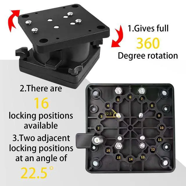 Alt view image 2 of 6 - 1026 Swivel Pedestal Mount for Downrigger Models, Black