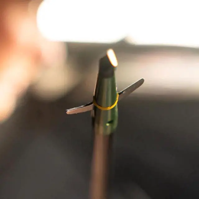 Alt view image 5 of 7 - #207 Mechanical Broadheads 100 Grain, 2-Blade Expandable Broadhead, 2.0" Cut, Patented Two-Slice Technology, Archery Hunting Broadheads for Compound Bow & Crossbow, 3 Pack, Green