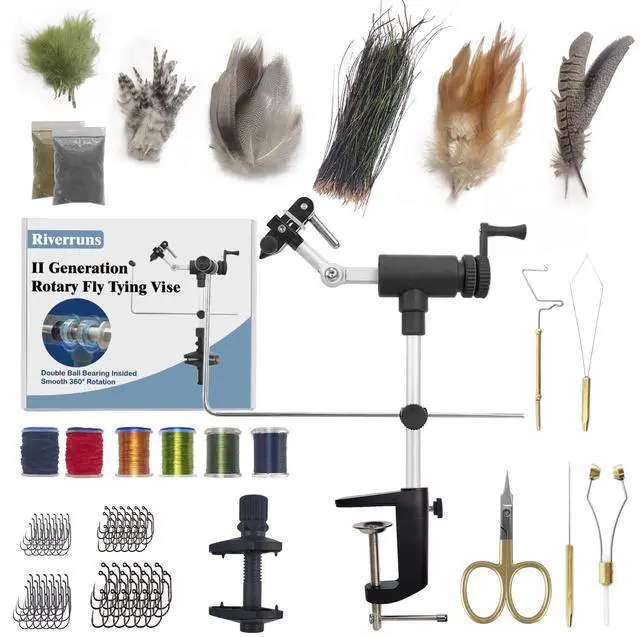 Main image of MicroGrip II Generation Rotary Fly Tying Vise Complete Vise, Tools & Materials for Professional-Quality Flies (MicroGrip Pro Kit)