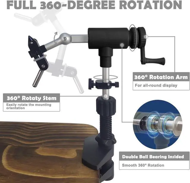 Alt view image 7 of 7 - MicroGrip II Generation Rotary Fly Tying Vise Complete Vise, Tools & Materials for Professional-Quality Flies (MicroGrip Pro Kit)