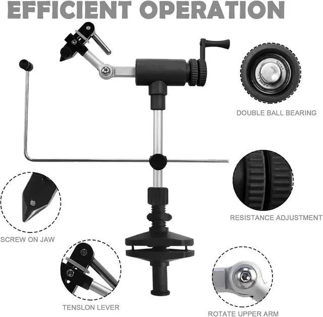 Alt view image 6 of 7 - MicroGrip II Generation Rotary Fly Tying Vise Complete Vise, Tools & Materials for Professional-Quality Flies (MicroGrip Pro Kit)