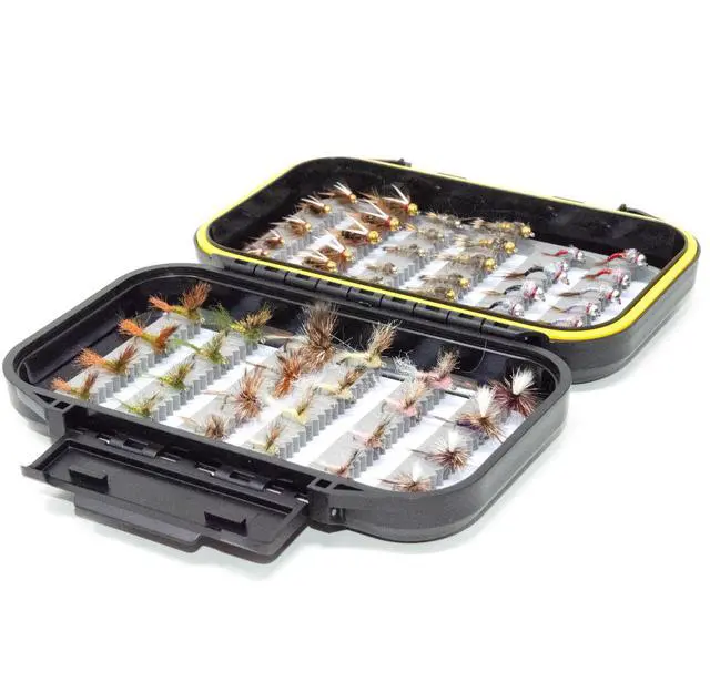 Alt view image 3 of 5 - 36/48 / 60 Premium Hand Tied Fly Fishing Flies Assortment Kit | Dry/Wet/Nymph/Streamer/Terrestrial/Leech/Popper/Woolly Bugger Flies Set for Trout/Bass/Salmon/Steelhead/Panfish
