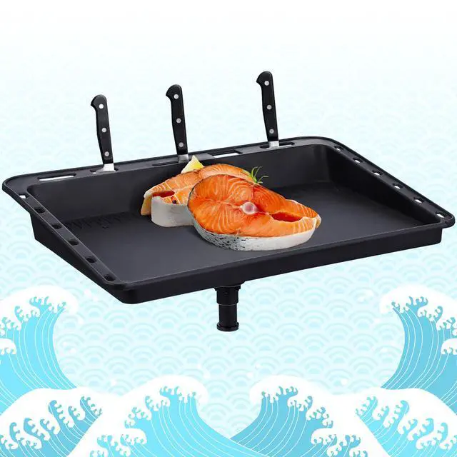 Alt view image 4 of 7 - Boat Cutting Board for Boat Bait Table Fish Cleaning Fillet Table Mounted Bait Cutting Board with Rod Holder, Plier Storage and Knife Slot