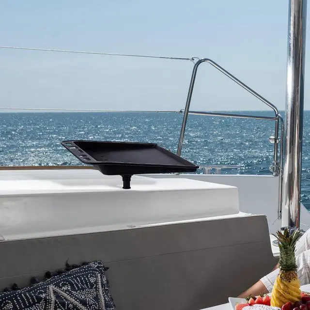 Alt view image 7 of 7 - Boat Cutting Board for Boat Bait Table Fish Cleaning Fillet Table Mounted Bait Cutting Board with Rod Holder, Plier Storage and Knife Slot