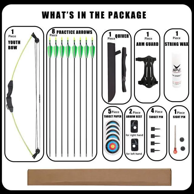 Alt view image 2 of 7 - Compound Bow and Arrow Set for Youth & Teens, Beginner Archery Set with 15-18 LB Draw Weight, 8 Arrows, Target Paper & Arm Guard Outdoor Shooting Sports Equipment for Beginners