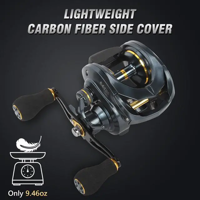 Alt view image 3 of 7 - Baitcaster Reels 6.4:1 High-Speed Gear Ratio 33LB Max Drag 8+1 Bearings | Baitcasting Fishing Reel Lightweight Saltwater & Freshwater Fishing Reel for Bass and Pike