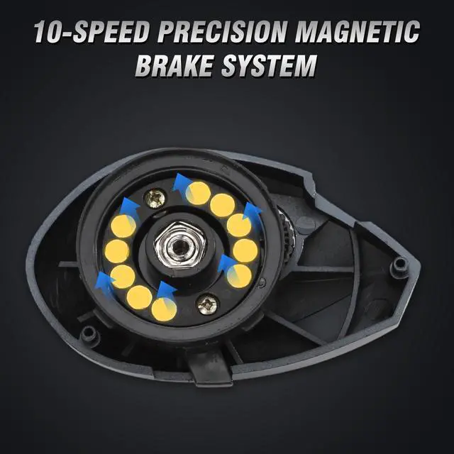 Alt view image 6 of 7 - Baitcaster Reels 6.4:1 High-Speed Gear Ratio 33LB Max Drag 8+1 Bearings | Baitcasting Fishing Reel Lightweight Saltwater & Freshwater Fishing Reel for Bass and Pike