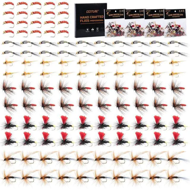 Main image of Fly Fishing Flies Kit, 30pcs Dry Wet Flies Streamers Nymphs Fly Fishing Lures Assortment Kit for Bass Trout Steelhead Salmon, Gifts for Men
