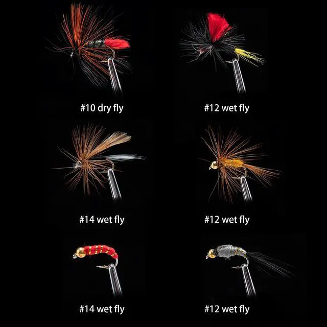 Alt view image 2 of 7 - Fly Fishing Flies Kit, 30pcs Dry Wet Flies Streamers Nymphs Fly Fishing Lures Assortment Kit for Bass Trout Steelhead Salmon, Gifts for Men