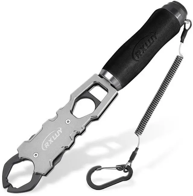 Main image of 11.5" Fish Lip Gripper with Scale, Max 40lbs Scale, 360° Swivel Non-Slip Handle, Fish Grabber Control Tool for Safe, Hook Removal, Easy Catch & Release, Fishing Gifts for Men Women