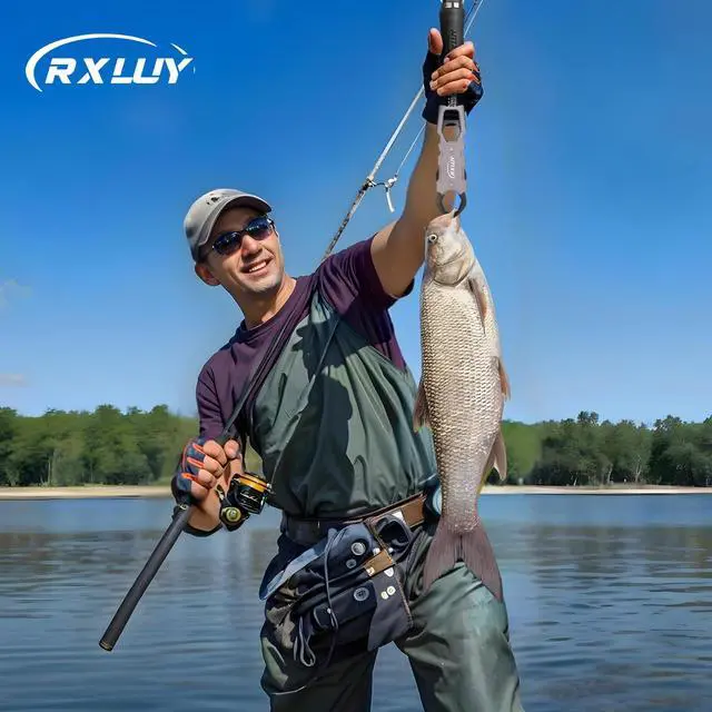 Alt view image 5 of 7 - 11.5" Fish Lip Gripper with Scale, Max 40lbs Scale, 360° Swivel Non-Slip Handle, Fish Grabber Control Tool for Safe, Hook Removal, Easy Catch & Release, Fishing Gifts for Men Women