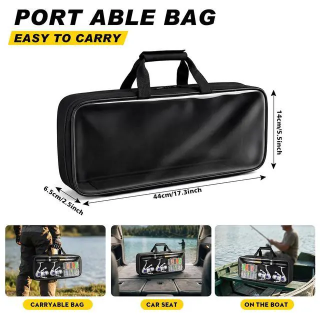 Alt view image 5 of 7 - Fishing Pole Set Fishing Rod and Reel Combo,2PCS 2.1M/6.89FT Collapsible Fishing Rod Set with 2PCS Spinning Reels 2 Set of Lures Baits and a Carrier Bag,Prefect for Fishing Travel