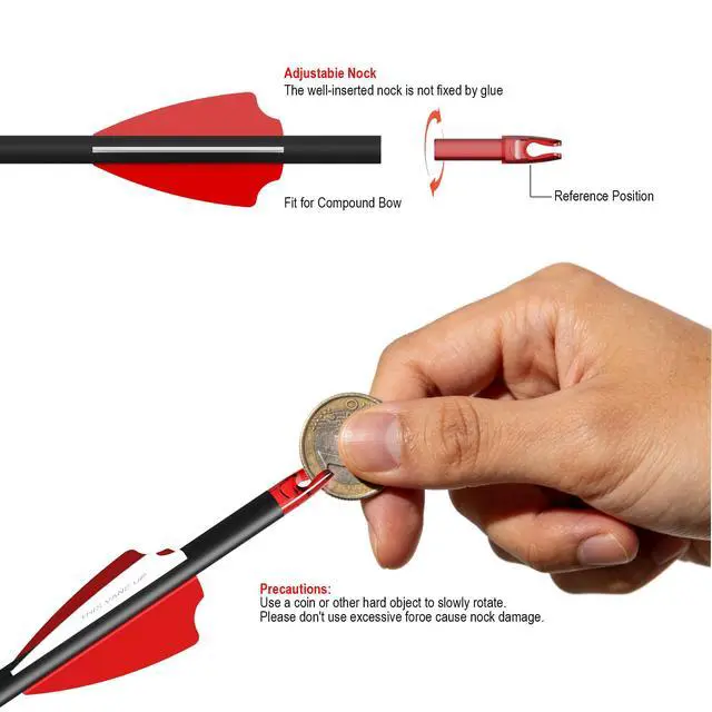 Alt view image 3 of 7 - 32" Pure Carbon Archery Arrows Spine 300 350 400 Removable Tips