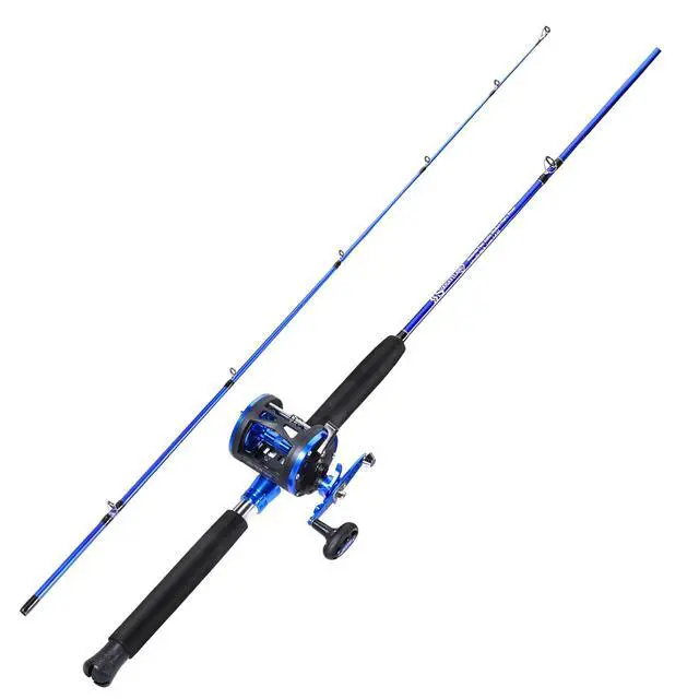 Alt view image 2 of 7 - Fishing Rod Combo, 2-Piece Trolling Fishing Reel Combo with 3.8:1 Gear Ratio & 3+1 Bearings, Aluminum Reel Seat for Saltwater/Big Game Fish