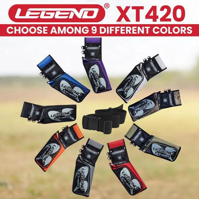 Alt view image 7 of 7 - XT420 Field Quiver - Left or Right-Handed Quiver Arrow Holder, Archery Quiver with 3 Arrow Tube, Durable Nylon Hip Quivers with Multiple Pockets for Archery Accessories, Score Card & Tools