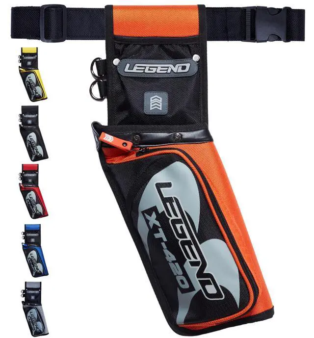 Main image of XT420 Field Quiver - Left or Right-Handed Quiver Arrow Holder, Archery Quiver with 3 Arrow Tube, Durable Nylon Hip Quivers with Multiple Pockets for Archery Accessories, Score Card & Tools