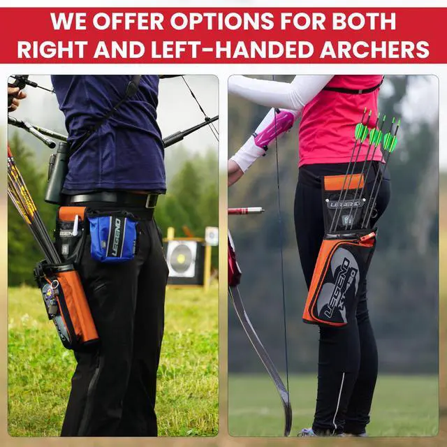 Alt view image 4 of 7 - XT420 Field Quiver - Left or Right-Handed Quiver Arrow Holder, Archery Quiver with 3 Arrow Tube, Durable Nylon Hip Quivers with Multiple Pockets for Archery Accessories, Score Card & Tools