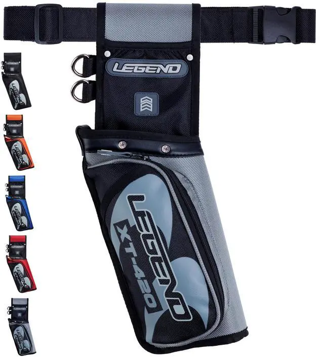 Main image of XT420 Field Quiver - Left or Right-Handed Quiver Arrow Holder, Archery Quiver with 3 Arrow Tube, Durable Nylon Hip Quivers with Multiple Pockets for Archery Accessories, Score Card & Tools