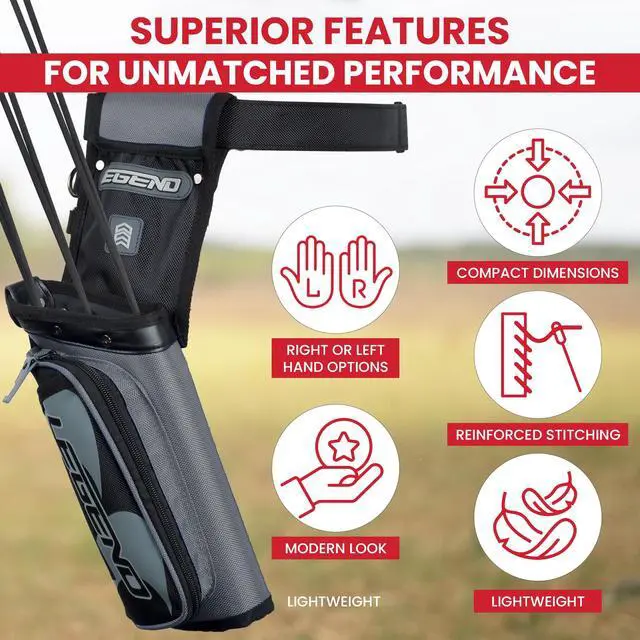 Alt view image 3 of 7 - XT420 Field Quiver - Left or Right-Handed Quiver Arrow Holder, Archery Quiver with 3 Arrow Tube, Durable Nylon Hip Quivers with Multiple Pockets for Archery Accessories, Score Card & Tools