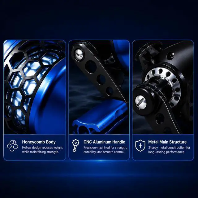 Alt view image 2 of 7 - Spincast Fishing Reel, 3.9:1 Gear Ratio, Pre-Spooled, Left/Right Hand Reversible, Aluminum, Black, for Freshwater Trout, Catfish and Bass