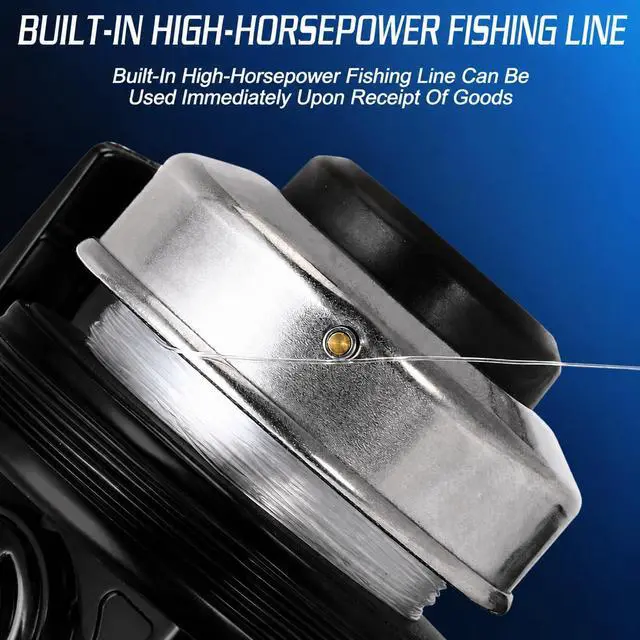 Alt view image 3 of 7 - Spincast Fishing Reel, 3.9:1 Gear Ratio, Pre-Spooled, Left/Right Hand Reversible, Aluminum, Black, for Freshwater Trout, Catfish and Bass