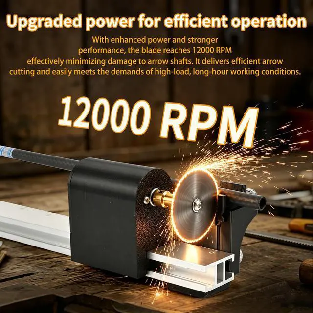 Alt view image 2 of 7 - Electric Archery Arrow Saw - Adjustable Carbon Arrow Cutter Precision Arrow Saw Archery with 2 Additional Replacement Saw Blades Professional Arrow Cutter Carbon Arrows Kit for Arrow Shaft DIY