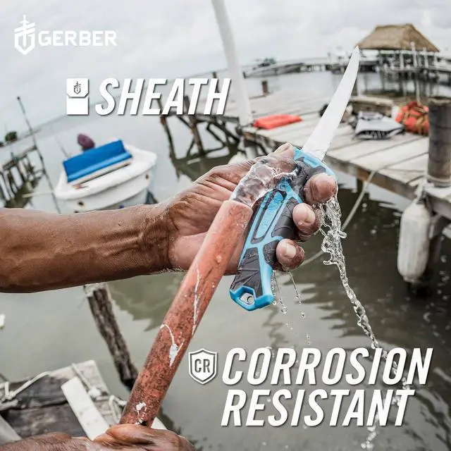 Alt view image 4 of 7 - Gear Controller - Saltwater Fillet Knife for Fishing - Tough Fishing Knife - Premium Fishing Gear - 8", Cyan