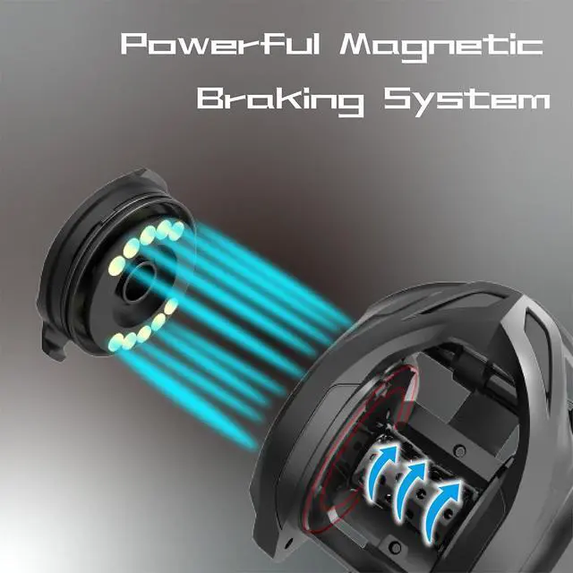 Alt view image 5 of 7 - Baitcaster Reel Carbon Fiber 9+1 Ball Bearings Anti-Corrosion Baitcasting Fishing Reel Magnetic Brake System Bait Caster Reel High Speed Gear Ratio 6.3:1 Ultra Smooth
