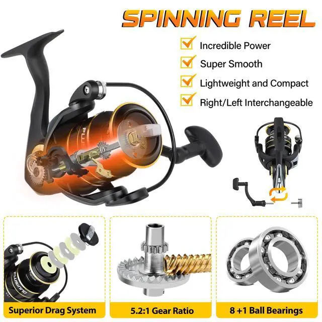Alt view image 3 of 7 - Fishing Pole, Fishing Rod and Reel Combo,Telescopic Fishing Rod Kit with Spinning Reel, Collapsible Portable Fishing Pole with Carrier Bag for Freshwater Saltwater Fishing Gifts for Men Women