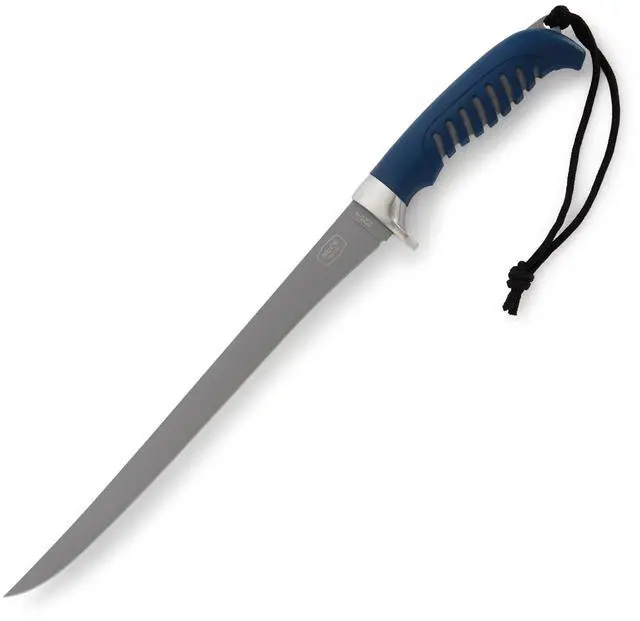 Main image of 225 Silver Creek Fixed Fillet Knife, 9-5/8" Titanium Coated Flexible Blade, Anti-Slip Rubber Grip, Portable Fishing Knife for Saltwater & Freshwater, Fishing Gear, 5.3 oz