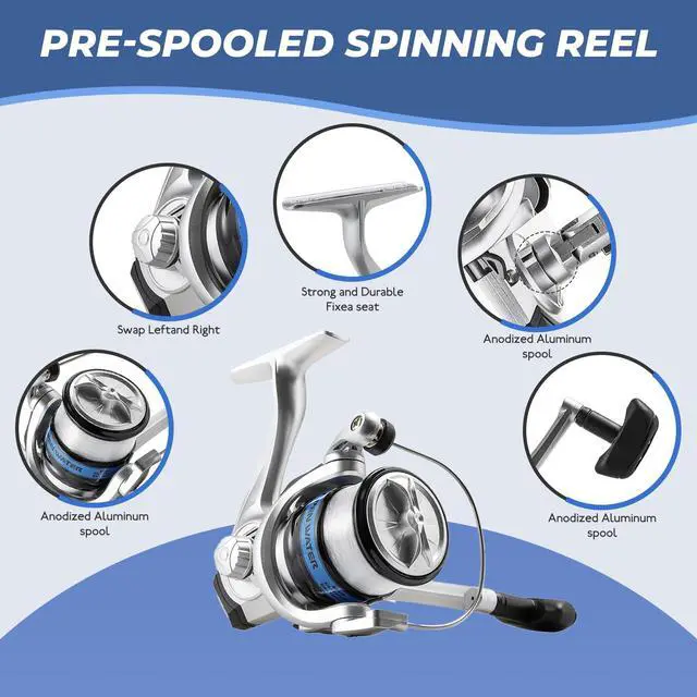 Alt view image 3 of 7 - Telescopic Fishing Rod and Reel Combo, 2PCS 5.9FT Collapsible Fishing Pole Set with Pre-Loaded Spinning Reel Lures and Carrier Bag, Saltwater Freshwater Fishing Gear for Adults
