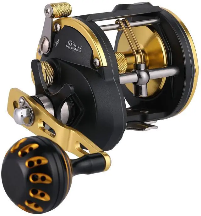 Main image of Trolling Reel Saltwater Level Wind Reels, Drag Reels Boat Fishing Ocean Fishing for Sea Bass Grouper