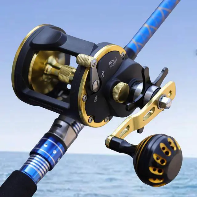 Alt view image 6 of 7 - Trolling Reel Saltwater Level Wind Reels, Drag Reels Boat Fishing Ocean Fishing for Sea Bass Grouper