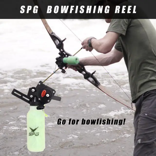 Alt view image 7 of 7 - Bowfishing Reel Archery Bottle Bow Fishing Reels Kits with 40M Fishing Rope Bow Mounted Attachment for Right Hand Compound Bow Recurve Bow Accessories