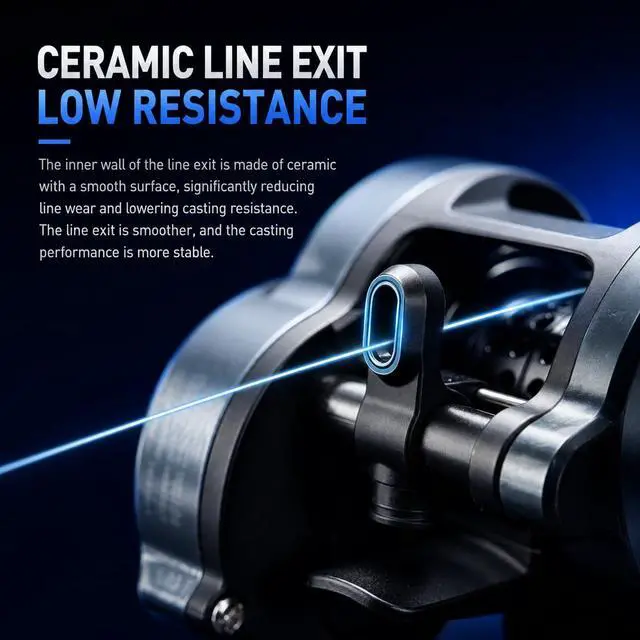 Alt view image 6 of 7 - Round DC Baitcasting Reel, Digital Control Anti-Backlash with Signature DC Sound, 7.1:1 Gear Ratio, 17.6LB Drag for Bass Freshwater
