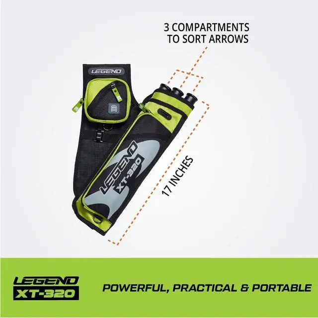 Alt view image 3 of 7 - XT320 Archery Quivers - Nylon Hip Quivers with 3 Arrow Tube Cases for Target Shooting - Adjustable Waist Belt, T-Slot, Storage Compartments for Accessories, Gear, Tools, Release Tab, Score Card