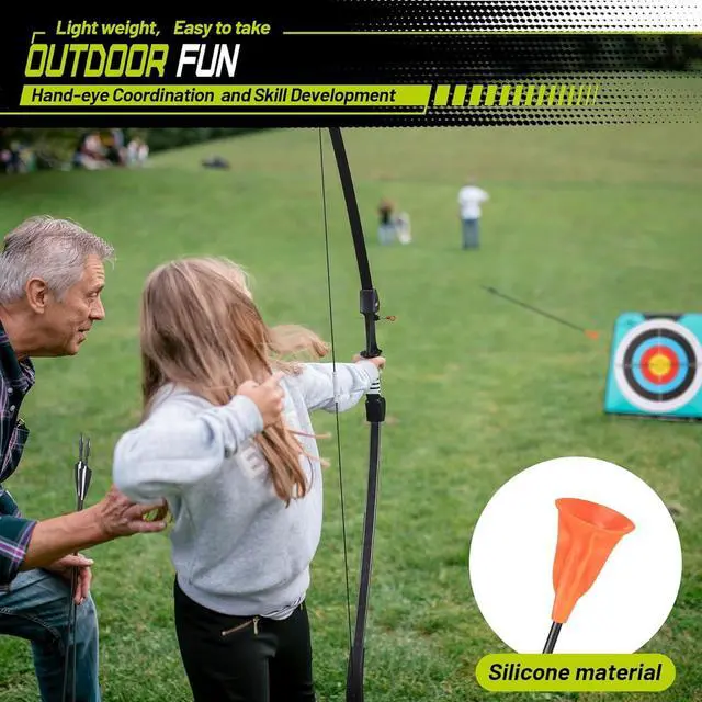 Alt view image 5 of 6 - Bow and Arrow for Teens Beginners Adults Recurve Bow Set 8 Arrows 5 Target Face Archery Longbow Kit Backyard Games Gift for Outdoor Sports