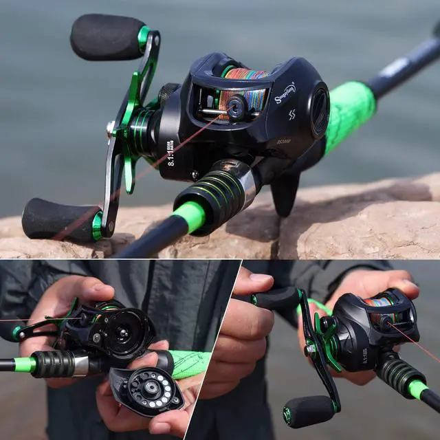Alt view image 7 of 7 - Baitcasting Fishing Reel with 9 + 1 Anti-Reverse Ball Bearings, 8.1:1 High-Speed Gear Ratio Casting Reel
