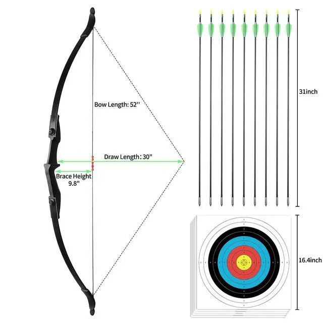 Alt view image 2 of 3 - Archery Takedown Recurve Bow and Arrow Set for Adults/Beginners/Youth | Left & Right Hands, 20/30/40 Pounds, Complete Archery Set