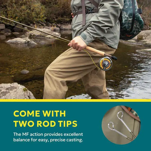 Alt view image 6 of 7 - 005MP Fly Fishing Rod Advance Multi-Purpose Freshwater Fly Rod IM8 Carbon Fiber with Carrying Tube and Extra Rod Tip Section Medium-Fast Action