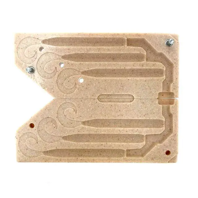 Alt view image 4 of 7 - Soft Plastic Injection Mold, 3-Cavity Yamamoto Stretch 40 Grub | CNC-Machined Acrylic Stone, Enhanced Air Vent Channels, Bubble-Free Casting, Compatible with Standard Injectors