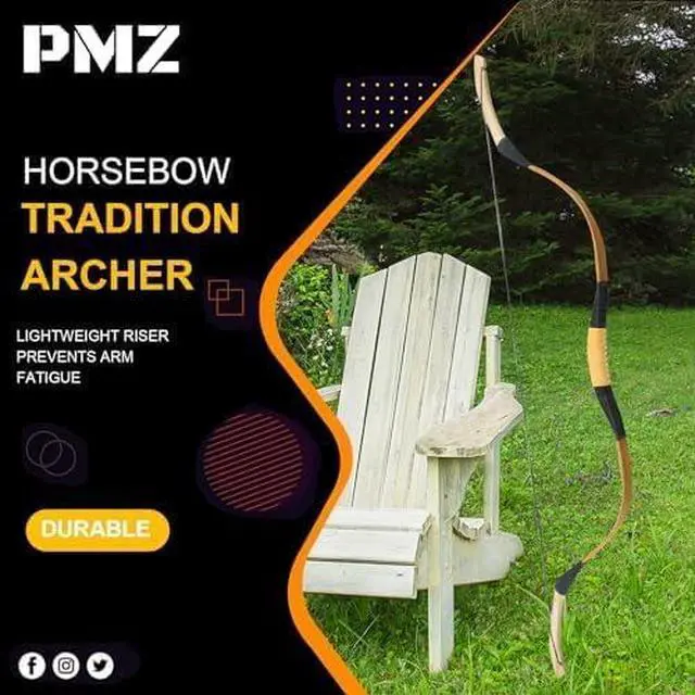 Alt view image 3 of 7 - Archery Recurve Bow Set, 54" High-Performance Horse Bow for Hunting, Right Left Hand Traditional Turkish Bow for Youth Adults Beginners to Advanced Outdoor Practice & Hunting, 20-50 lbs