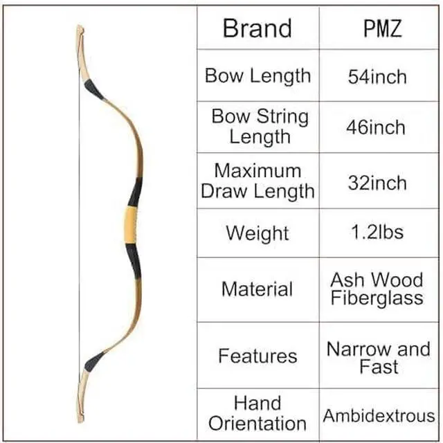 Alt view image 2 of 7 - Archery Recurve Bow Set, 54" High-Performance Horse Bow for Hunting, Right Left Hand Traditional Turkish Bow for Youth Adults Beginners to Advanced Outdoor Practice & Hunting, 20-50 lbs