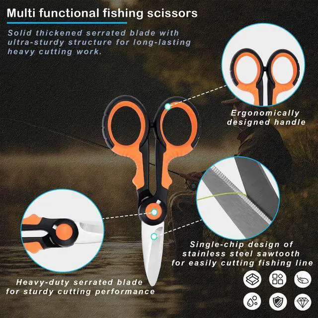 Alt view image 5 of 6 - 7 PCS Complete Fishing Tools Set, Fish Lip Gripper with Scale, Fishing Pliers, Hook Remover, Line Cutter & Scissors, Corrosion Resistant for Saltwater Freshwater Kayak Ice Fishing