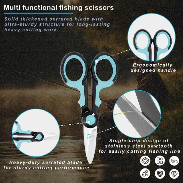 Alt view image 5 of 6 - 7 PCS Complete Fishing Tools Set, Fish Lip Gripper with Scale, Fishing Pliers, Hook Remover, Line Cutter & Scissors, Corrosion Resistant for Saltwater Freshwater Kayak Ice Fishing
