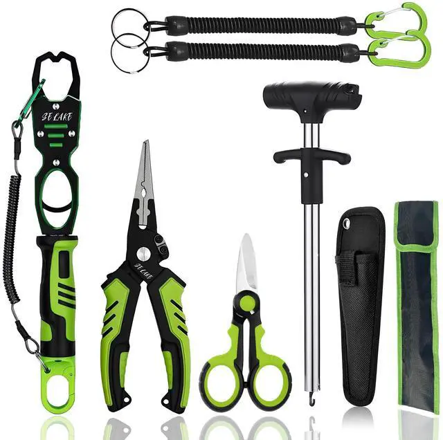 Main image of 7 PCS Complete Fishing Tools Set, Fish Lip Gripper with Scale, Fishing Pliers, Hook Remover, Line Cutter & Scissors, Corrosion Resistant for Saltwater Freshwater Kayak Ice Fishing