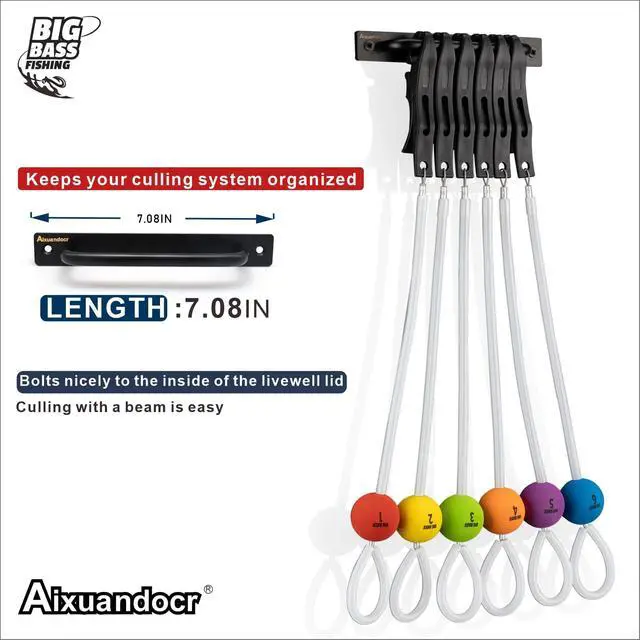 Alt view image 2 of 7 - Cull Tags for Bass Fishing, Fish Culling System with 6 Color-Coded Tags and Buoy Keeper, No Puncture Style Tournament Bass Fishing Accessories Fishing Gear for Tournament Angler