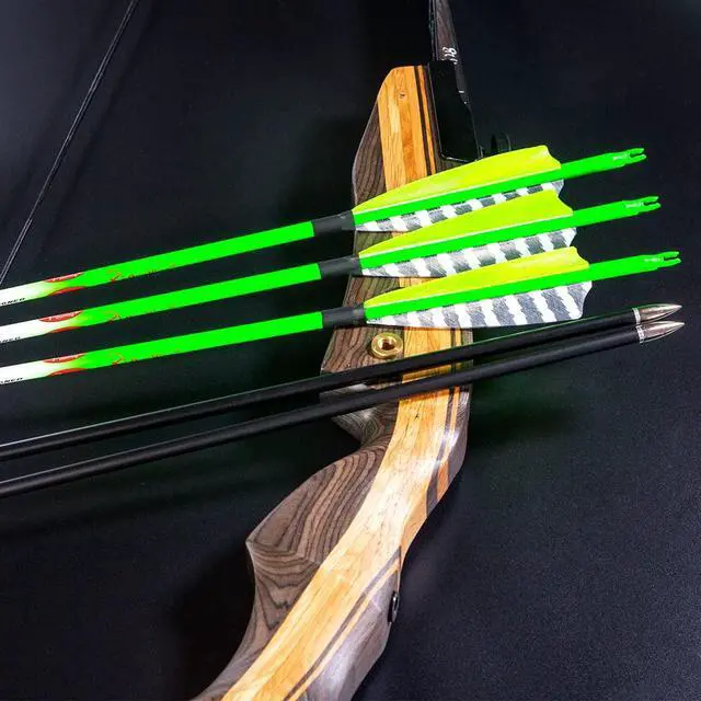 Alt view image 4 of 7 - Traditional Archery Carbon Feather Arrows 300 340 400 500 600 Spine 31 Inch for Recurve Compound Bow Longbow Hunting Targets Arrow 12PCS